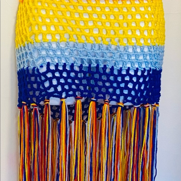 Crochet Rainbow bralette mesh skirt fringe - Picture 7 of 7